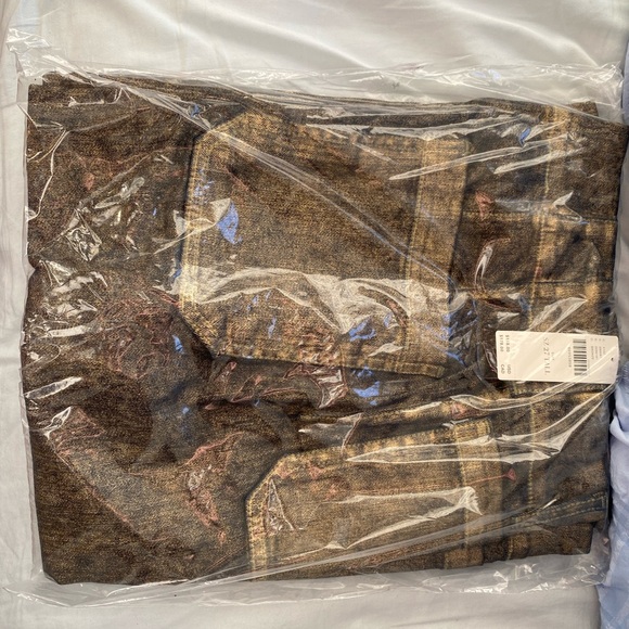 NWT The Colette Foiled Denim Cropped Wide Leg Pants by Maeve - Picture 7 of 8